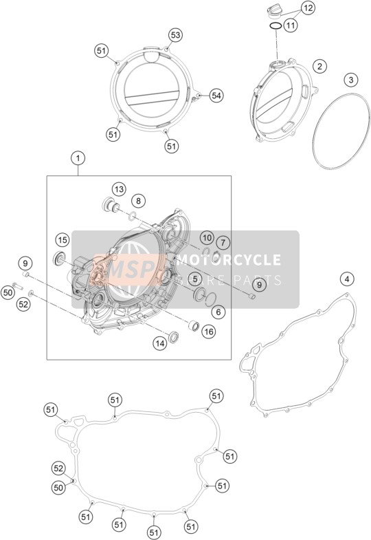 Husqvarna FE 450, Europe 2016 Clutch Cover for a 2016 Husqvarna FE 450, Europe