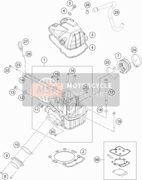 Husqvarna FE 450, Australia 2016 Cylinder Head for a 2016 Husqvarna FE 450, Australia