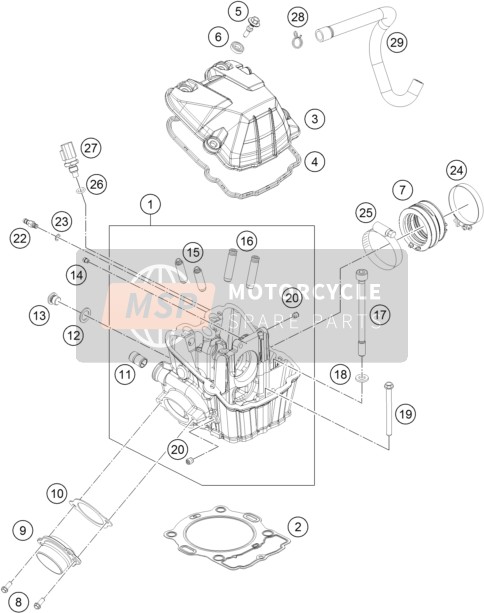 Husqvarna FE 501s, United States 2016 Cylinder Head for a 2016 Husqvarna FE 501s, United States