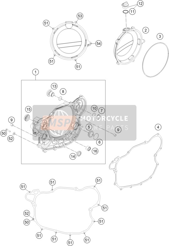 Husqvarna FE 501, United States 2016 Clutch Cover for a 2016 Husqvarna FE 501, United States