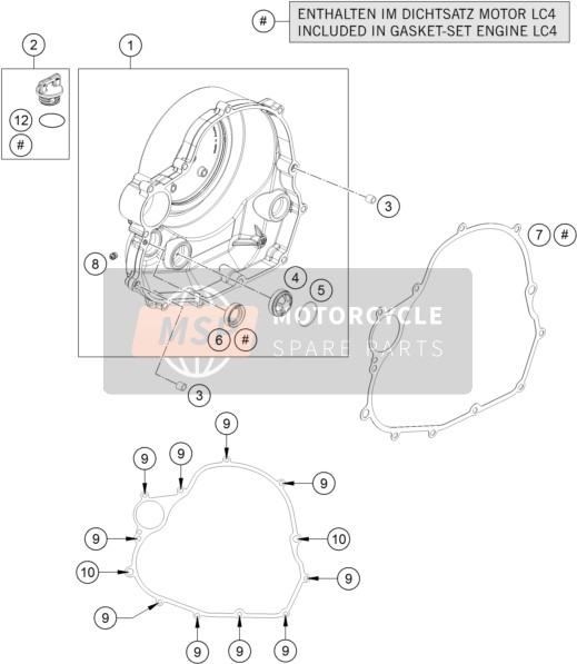 Husqvarna 701 Supermoto, Europe 2016 Clutch Cover for a 2016 Husqvarna 701 Supermoto, Europe