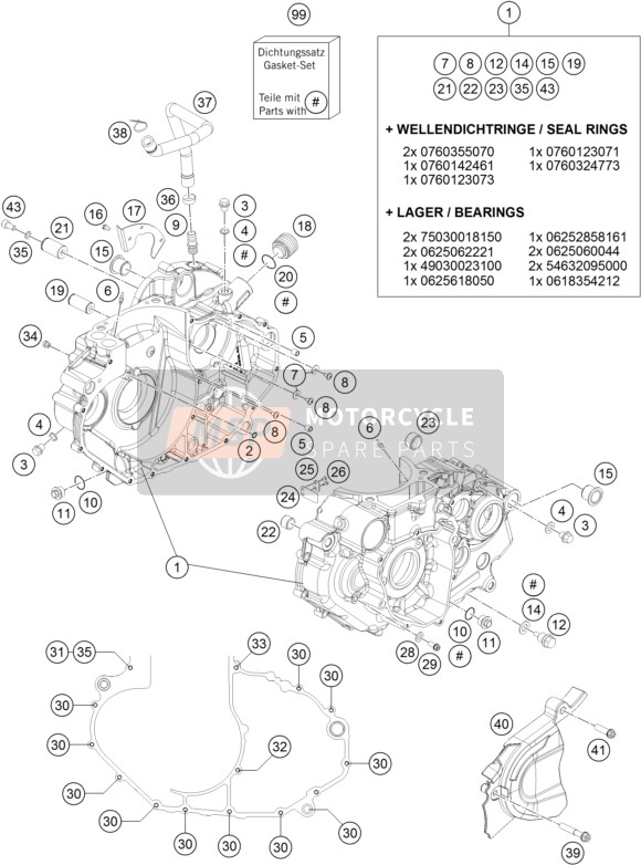 Husqvarna 701 ENDURO, Australia 2016 Cassa del motore per un 2016 Husqvarna 701 ENDURO, Australia