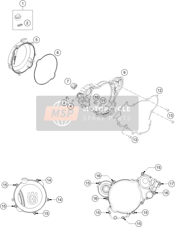 Husqvarna TC 125, Europe 2017 Clutch Cover for a 2017 Husqvarna TC 125, Europe