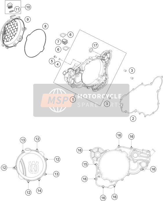 Husqvarna TC 250, Europe 2017 Clutch Cover for a 2017 Husqvarna TC 250, Europe