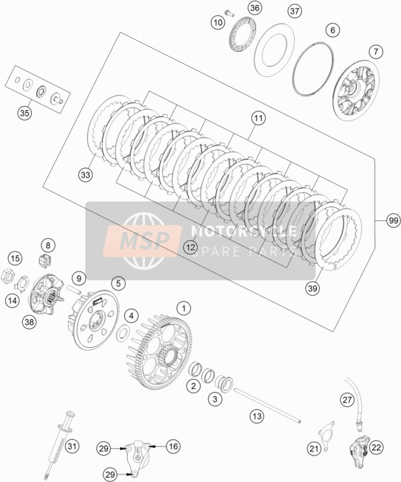 Husqvarna FE 450, Australia 2017 Clutch for a 2017 Husqvarna FE 450, Australia