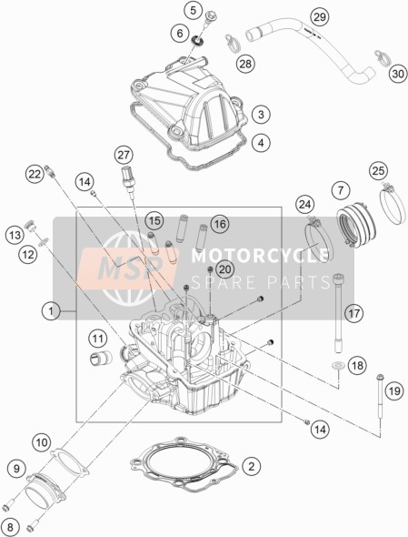 Husqvarna FE 450, United States 2017 Cilinderkop voor een 2017 Husqvarna FE 450, United States