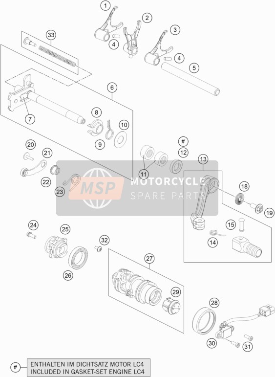 Husqvarna 701 ENDURO, United States 2017 Shifting Mechanism for a 2017 Husqvarna 701 ENDURO, United States