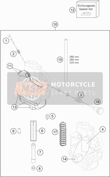 Husqvarna TC 65, Europe 2018 Carburador para un 2018 Husqvarna TC 65, Europe