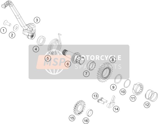 Husqvarna TX 125, Europe 2018 Kick Starter para un 2018 Husqvarna TX 125, Europe