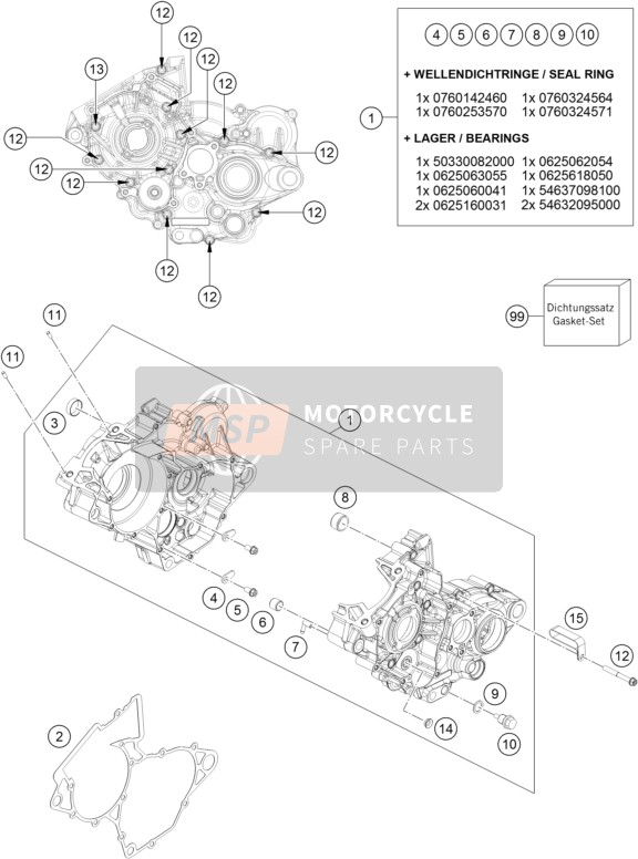 Husqvarna TE 150, United States 2018 Boîtier moteur pour un 2018 Husqvarna TE 150, United States