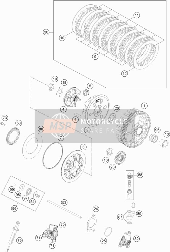 Husqvarna FE 350, Europe 2018 Koppeling voor een 2018 Husqvarna FE 350, Europe