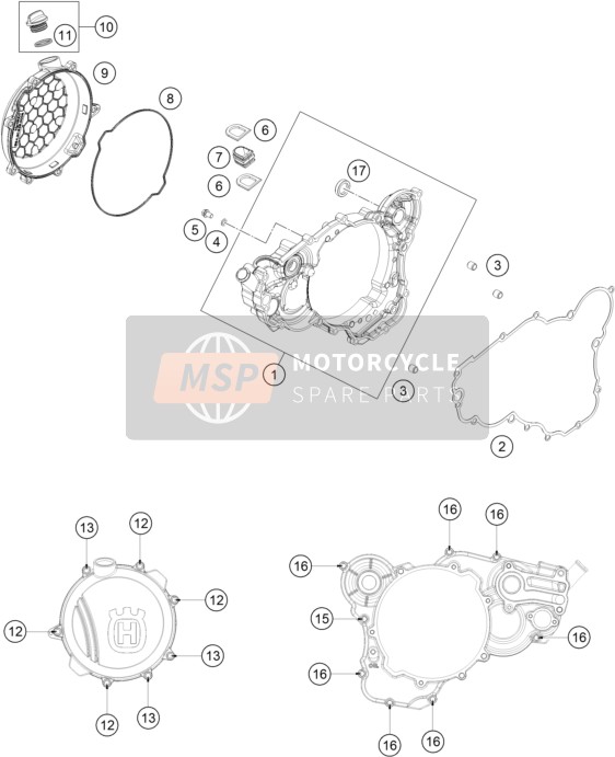 Husqvarna TE 250, United States 2018 Clutch Cover for a 2018 Husqvarna TE 250, United States