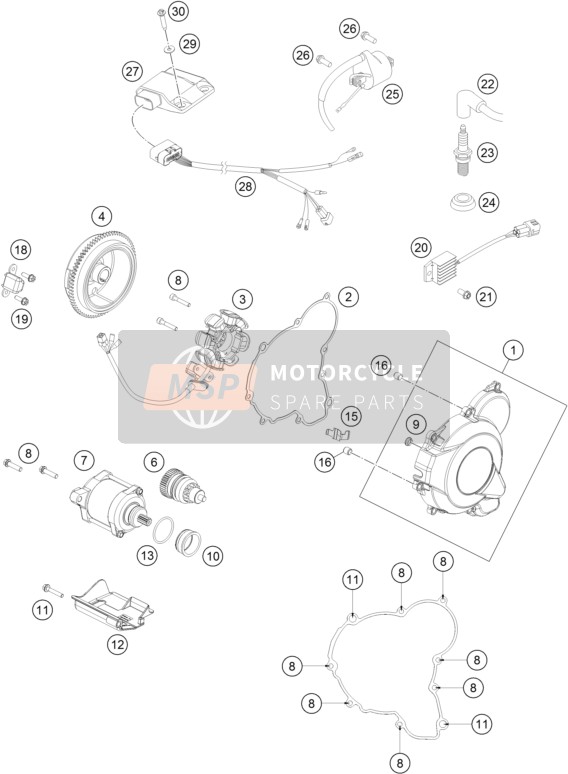 Husqvarna TE 250, United States 2018 Sistema de encendido para un 2018 Husqvarna TE 250, United States