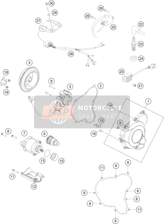 Husqvarna TE 300, United States 2018 Ignition System for a 2018 Husqvarna TE 300, United States