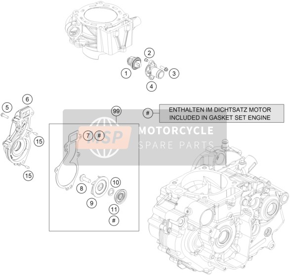 Husqvarna 701 Supermoto, Europe 2018 Water Pump for a 2018 Husqvarna 701 Supermoto, Europe