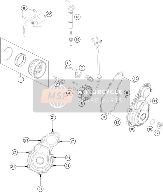 Husqvarna FC 350 2019 Ontbrandingssysteem voor een 2019 Husqvarna FC 350