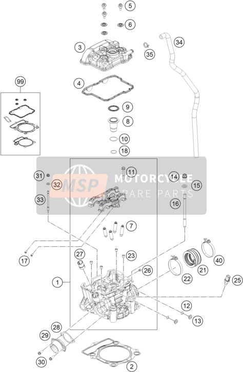 Husqvarna FX 350 2019 Cylinder Head for a 2019 Husqvarna FX 350