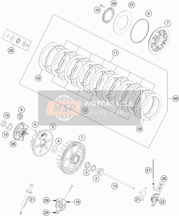 Husqvarna FC 450 2019 Embrague para un 2019 Husqvarna FC 450