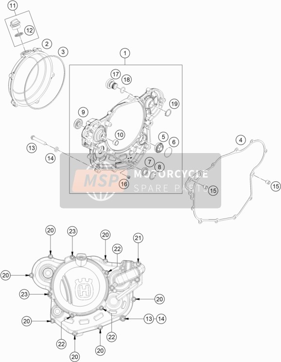 Husqvarna FE 501, United States 2019 Clutch Cover for a 2019 Husqvarna FE 501, United States