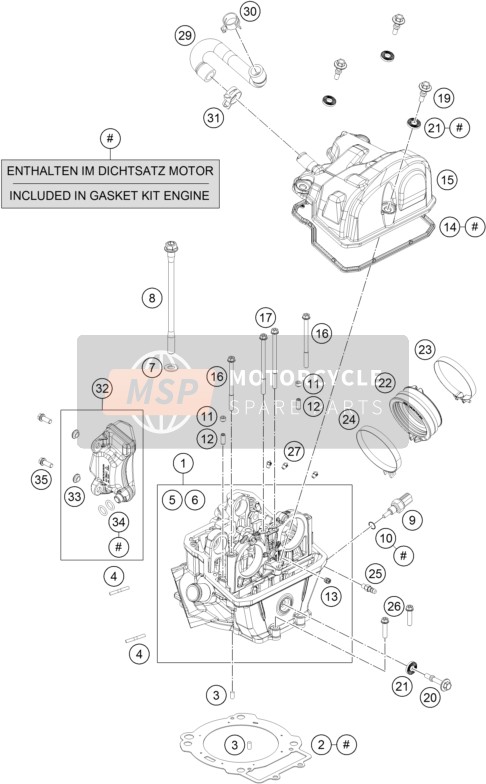 Husqvarna 701 Supermoto, Europe 2019 Cylinder Head for a 2019 Husqvarna 701 Supermoto, Europe