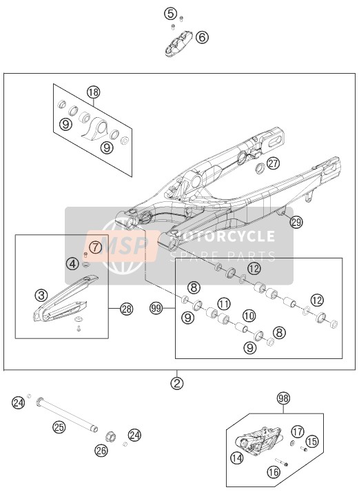 Husqvarna FX 450, Europe 2011 Swing Arm for a 2011 Husqvarna FX 450, Europe