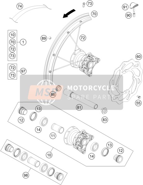 2350900104430, Vorderrad Kpl. 14, Husqvarna, 0