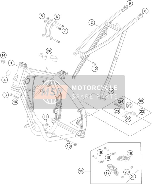 Husqvarna TC 85 19/16 HQV, Europe 2014 Frame for a 2014 Husqvarna TC 85 19/16 HQV, Europe