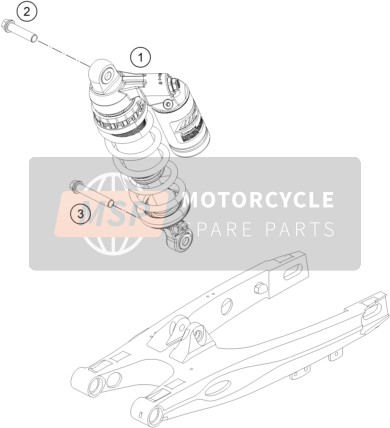 Husqvarna TC 85 19/16 HQV, Europe 2014 Amortisseur pour un 2014 Husqvarna TC 85 19/16 HQV, Europe