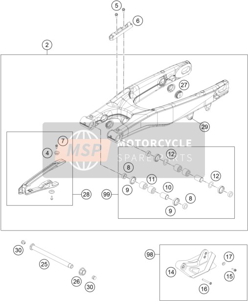 77204030044, Swingarm Cpl.               11, Husqvarna, 0