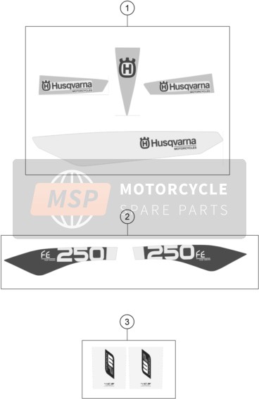 Husqvarna FE 250, Europe 2015 Decalcomania per un 2015 Husqvarna FE 250, Europe