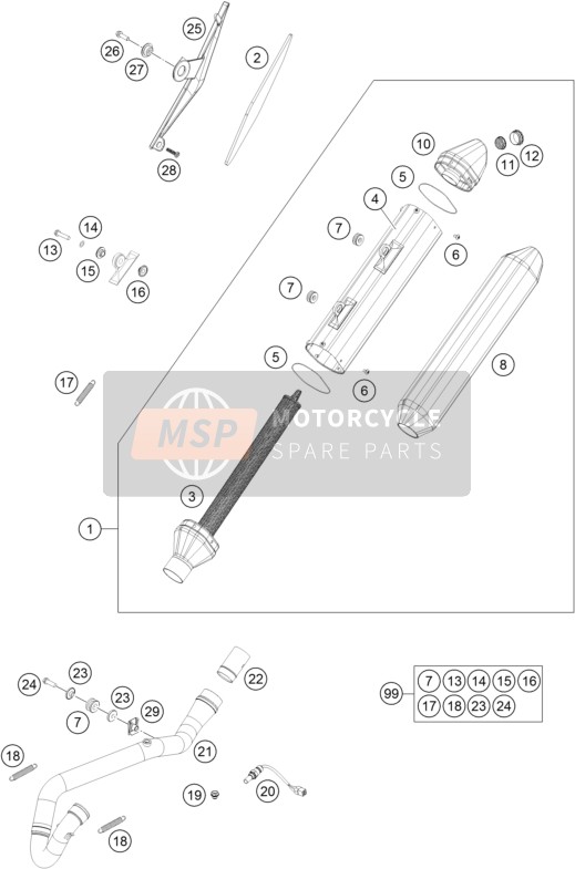 Husqvarna FE 250, Europe 2015 Exhaust System for a 2015 Husqvarna FE 250, Europe