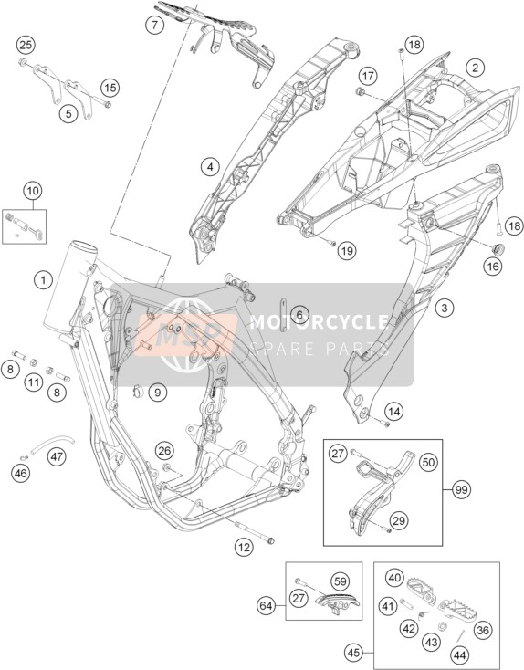 Husqvarna FE 250, Europe 2015 Frame for a 2015 Husqvarna FE 250, Europe