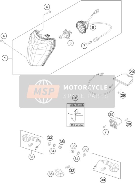 Husqvarna FE 250, Europe 2015 Système d'éclairage pour un 2015 Husqvarna FE 250, Europe