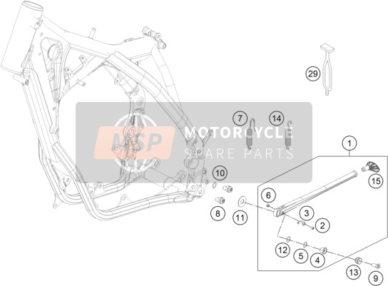 Husqvarna FE 250, Europe 2015 Kant / Middenbok voor een 2015 Husqvarna FE 250, Europe