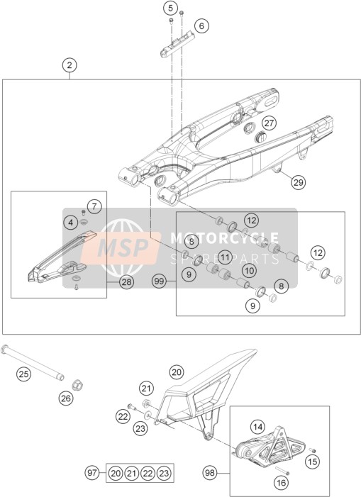 Husqvarna FE 250, Europe 2015 Swing Arm for a 2015 Husqvarna FE 250, Europe