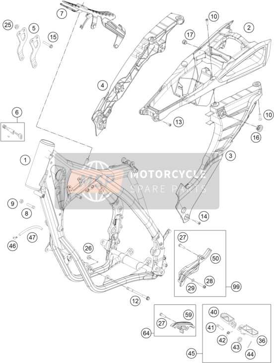 Husqvarna TE 125, Europe 2015 Frame voor een 2015 Husqvarna TE 125, Europe