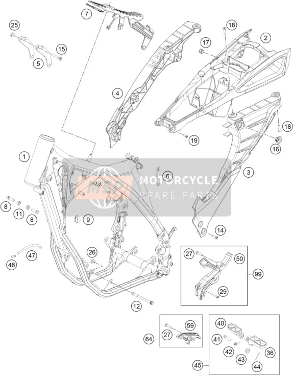 Husqvarna FE 250, United States 2015 Frame for a 2015 Husqvarna FE 250, United States