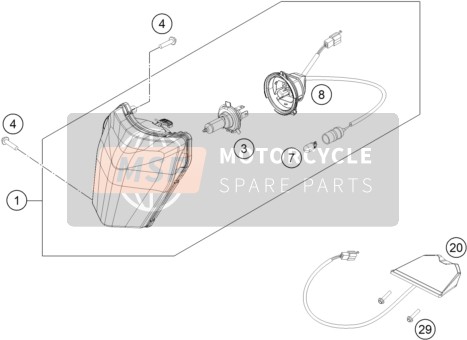 Husqvarna FE 250, United States 2015 Système d'éclairage pour un 2015 Husqvarna FE 250, United States