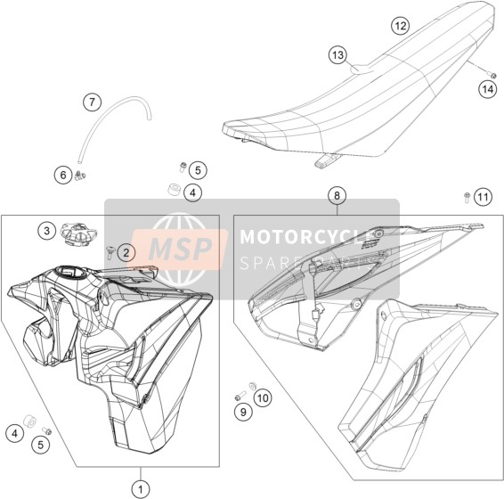 Husqvarna FE 250, United States 2015 Carro armato, posto a sedere per un 2015 Husqvarna FE 250, United States