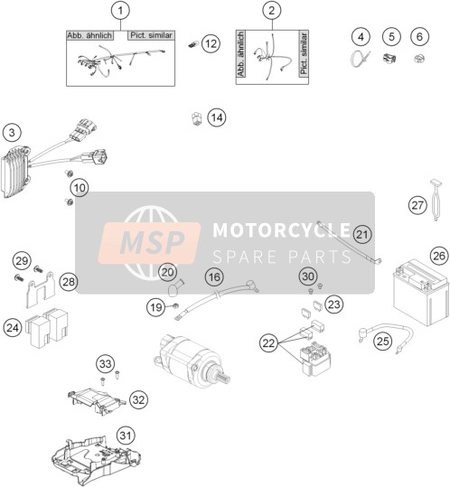 Husqvarna FE 250, United States 2015 Kabelboom voor een 2015 Husqvarna FE 250, United States