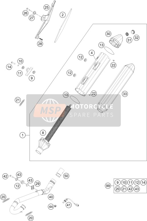 Husqvarna FE 350, Europe 2015 Exhaust System for a 2015 Husqvarna FE 350, Europe