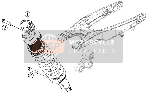 Husqvarna FE 350, Europe 2015 Shock Absorber for a 2015 Husqvarna FE 350, Europe