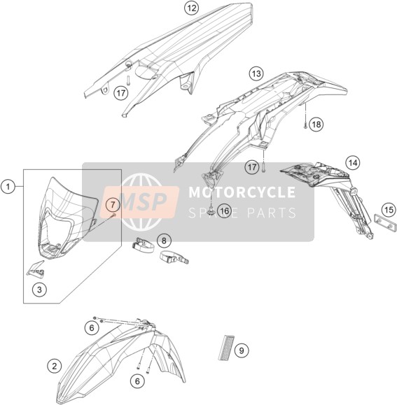 Husqvarna FE 350, Australia 2015 ABDECKUNG, KOTFLÜGEL für ein 2015 Husqvarna FE 350, Australia