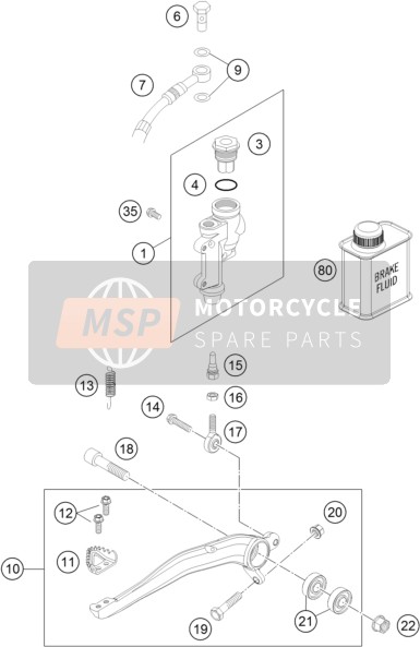 Husqvarna FE 350, United States 2015 Rear Brake Control for a 2015 Husqvarna FE 350, United States