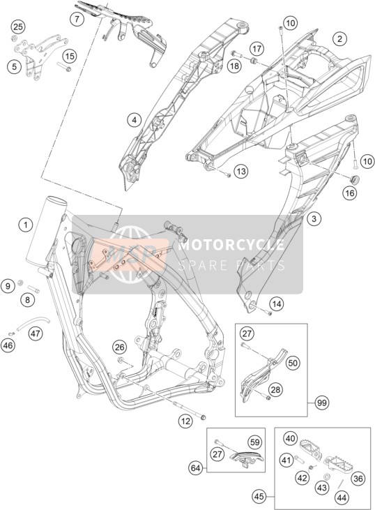 Husqvarna TC 250, Europe 2015 Frame for a 2015 Husqvarna TC 250, Europe