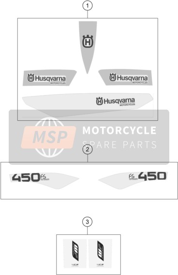 Husqvarna FS 450, Europe 2015 Decal for a 2015 Husqvarna FS 450, Europe