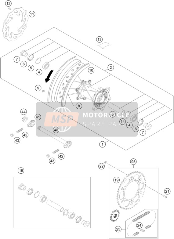 00050002038, Drivetrain Kit Smr 14T/48T, Husqvarna, 0