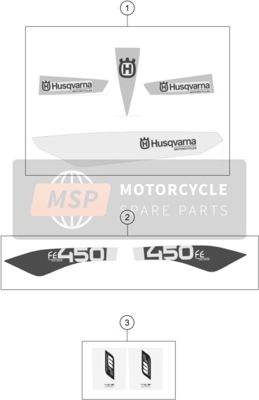 Husqvarna FE 450, Europe 2015 Calcomanía para un 2015 Husqvarna FE 450, Europe