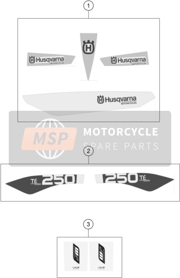 Husqvarna TE 250, Europe 2015 Autocollant pour un 2015 Husqvarna TE 250, Europe