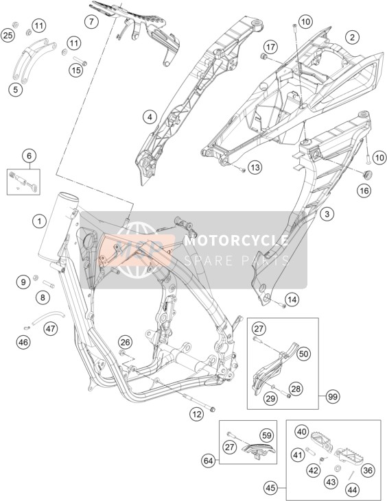 Husqvarna TE 250, Europe 2015 Telaio per un 2015 Husqvarna TE 250, Europe